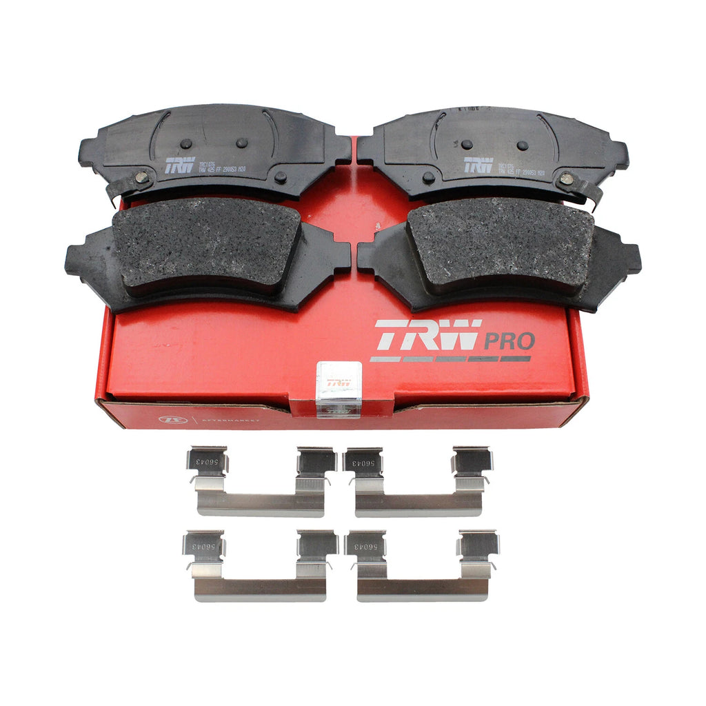 Set of 4 TRW Pro Front Ceramic Brake Pads with Clips for Buick Chevrolet Pontiac