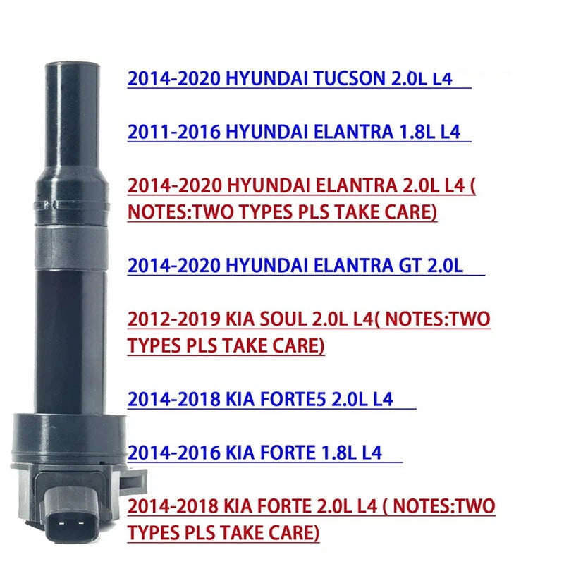 Set of 4 Ignition Coils + 4 Spark Plugs for Hyundai Elantra GT Tucson Kia Soul Forte5