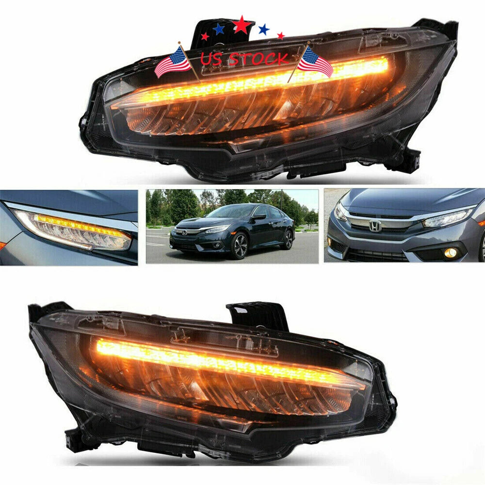 Sequential Turn Signal LED Headlight for Honda Civic (2016-2019)