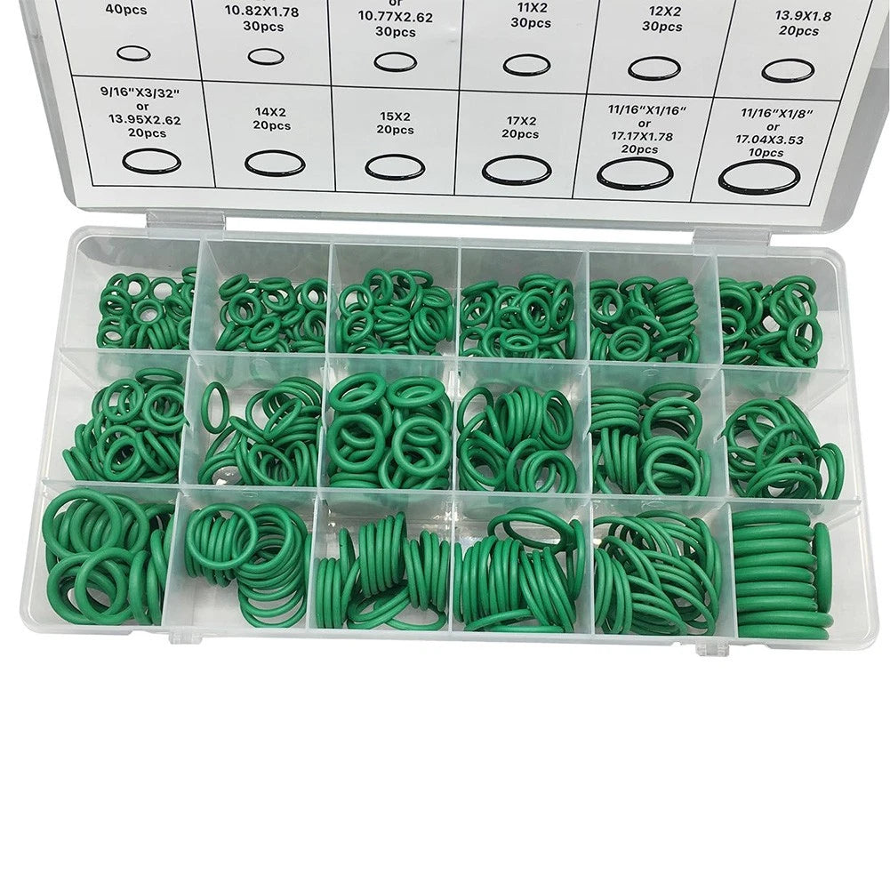 Set of 530 O Rings for Automotive Applications (Green)
