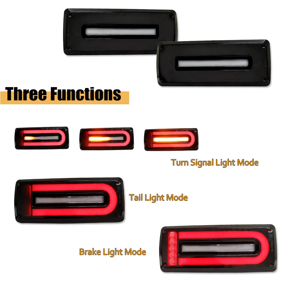 Smoked LED Rear Tail Lights for Mercedes Benz G-Class (1999–2018)
