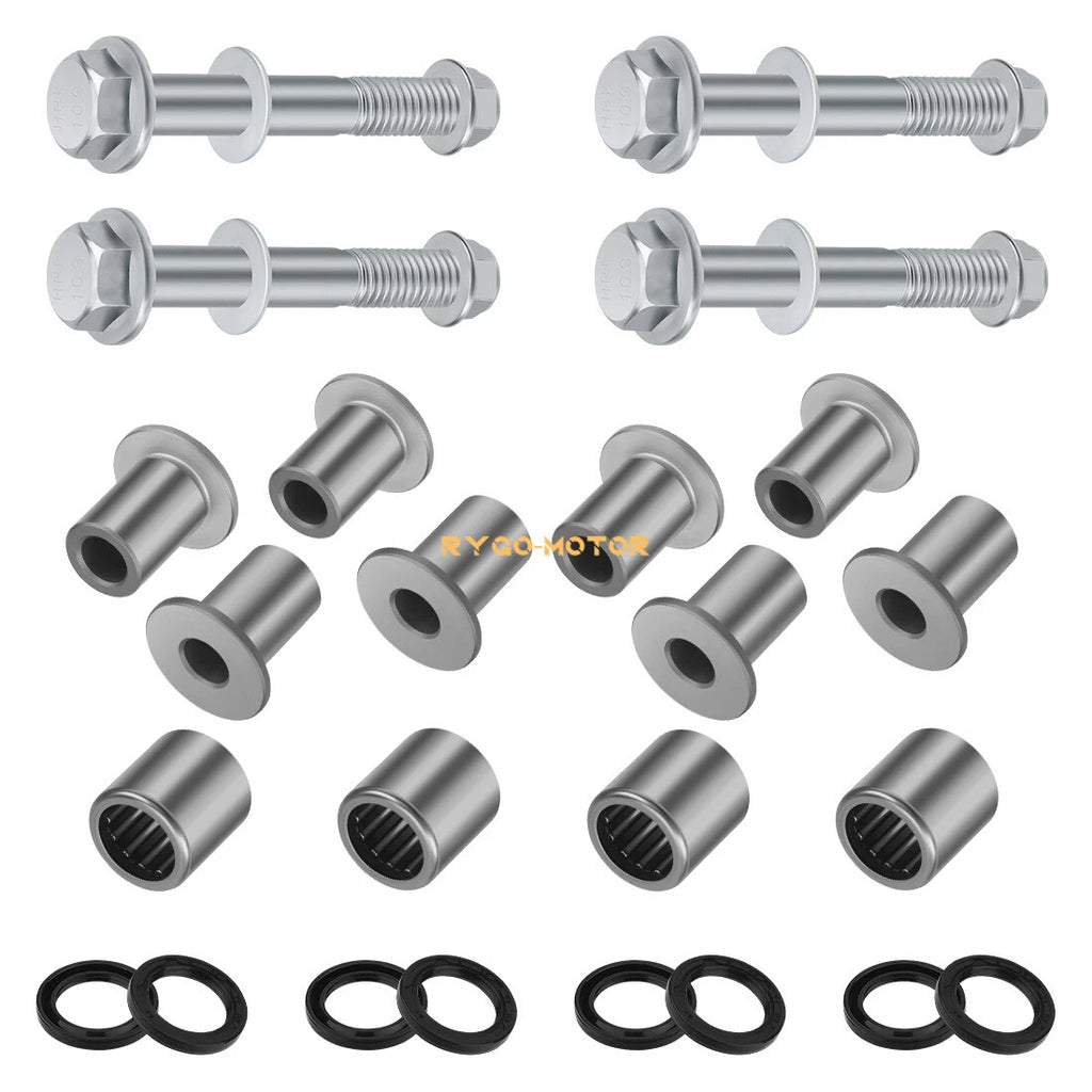 2 Front A Arm Bushing Bearing Seal & Bolt Kit for Suzuki Kawasaki Arctic Cat 400 (2000–2023)
