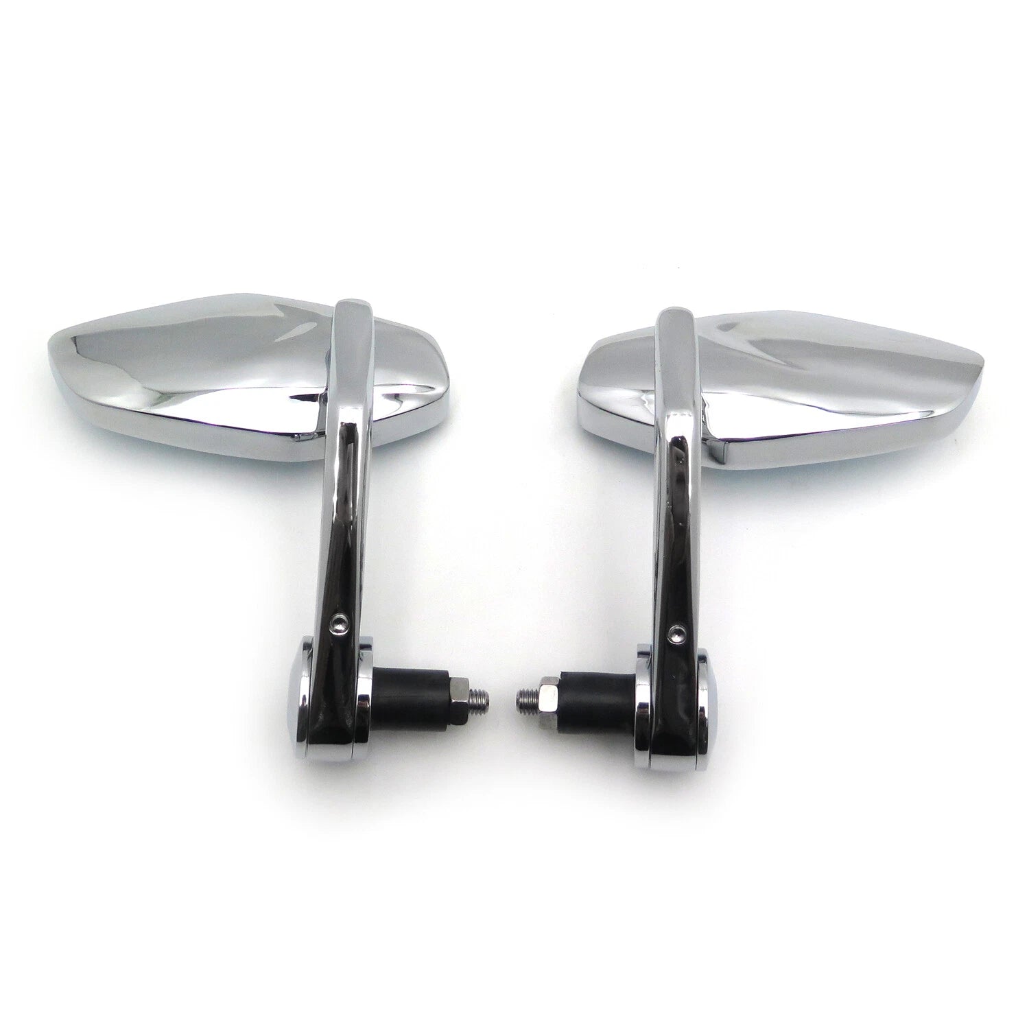 Polygon Mirrors Chrome for Honda Suzuki Kawasaki Yamaha (7/8" 1" Diameter)