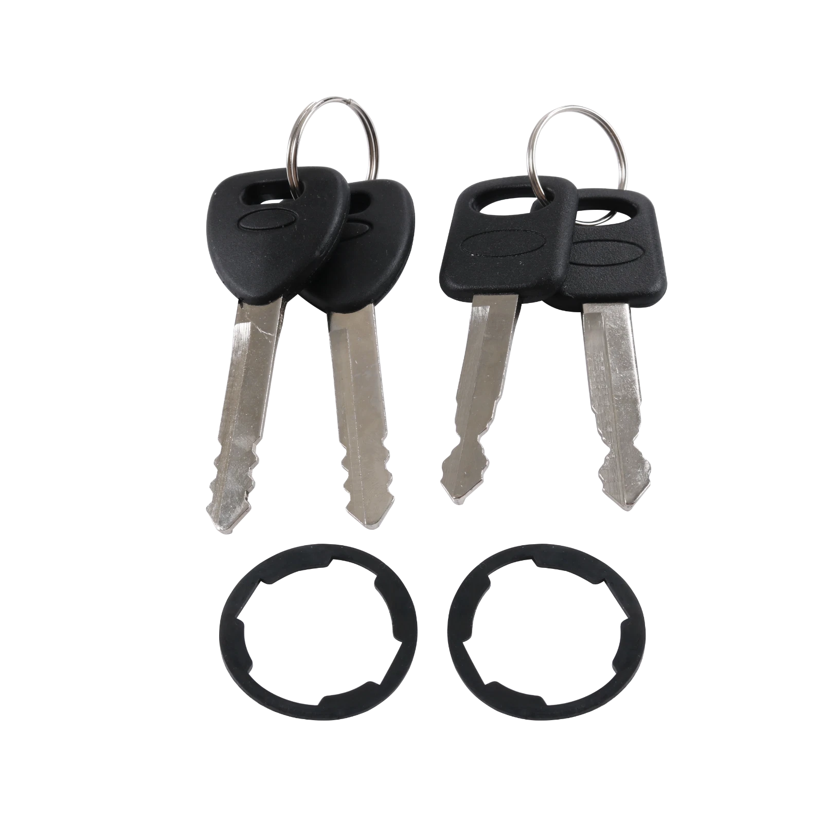 Set of 2 Ignition Key Switch Lock Cylinder & Chrome Tumbler for Ford