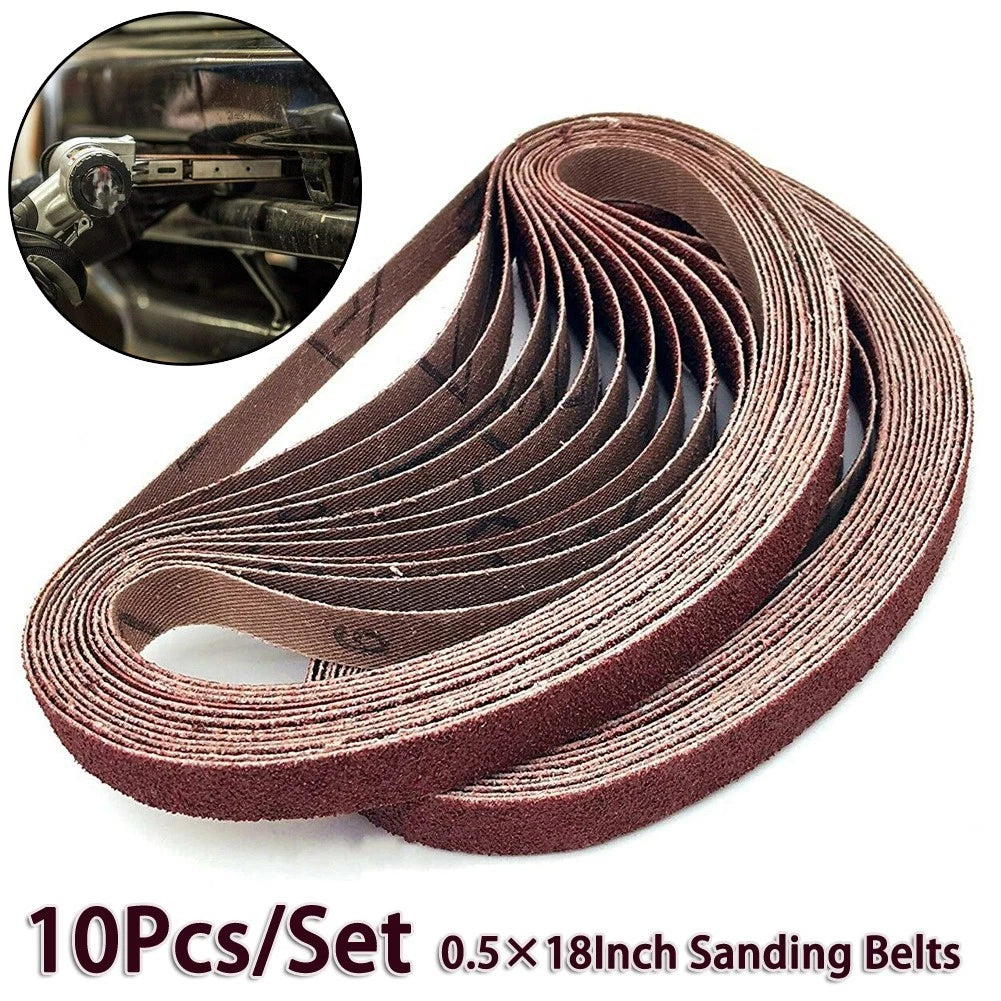 Set of 10 Air Belt Sanding Belts 40 80 120 180 320 Grit