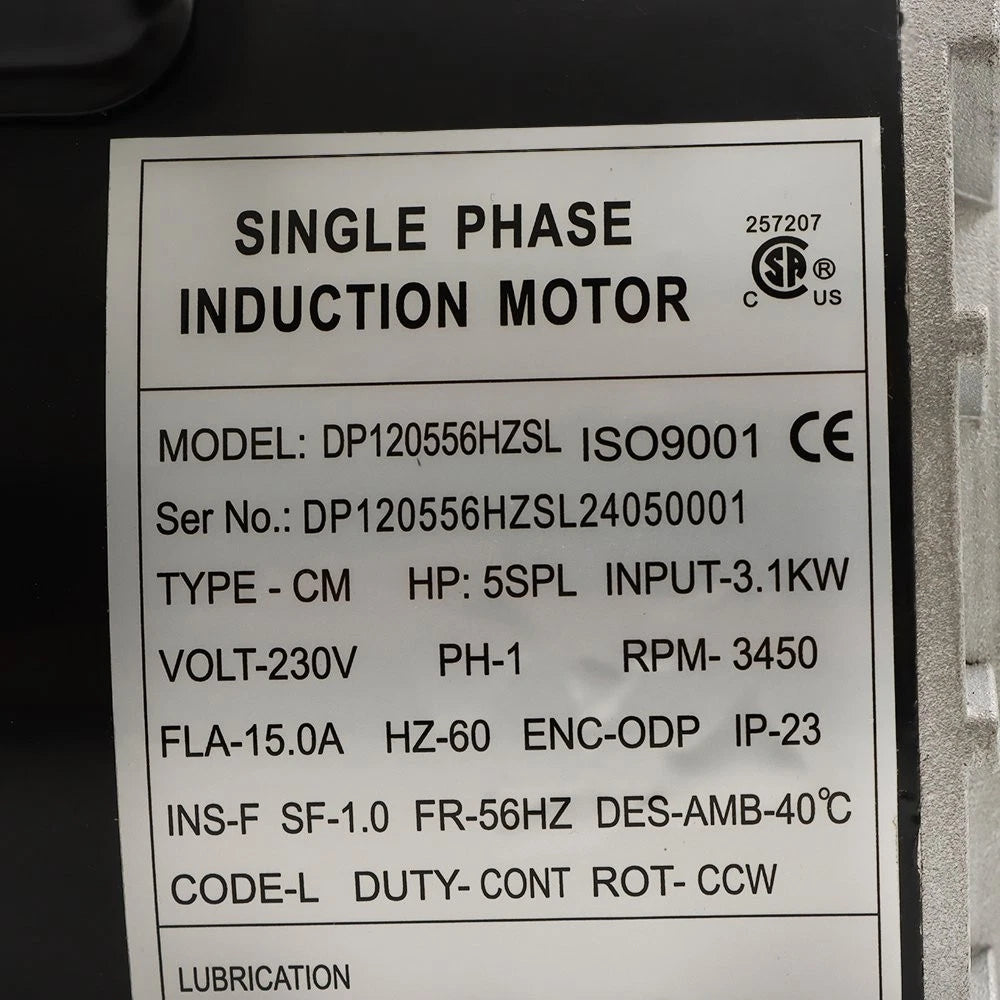 5 HP Air Compressor Motor for Various Models (60Hz, 208-230V)
