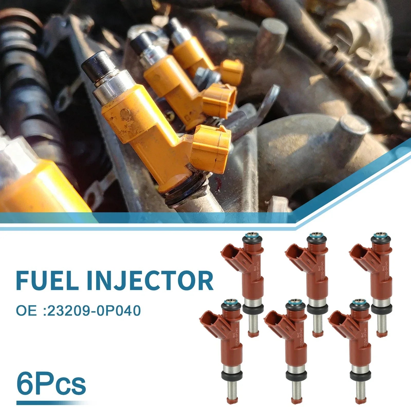 Fuel Injector 6 x No.23209-0P040 for Toyota Camry LE SE XLE 3.5L (2007-2011)