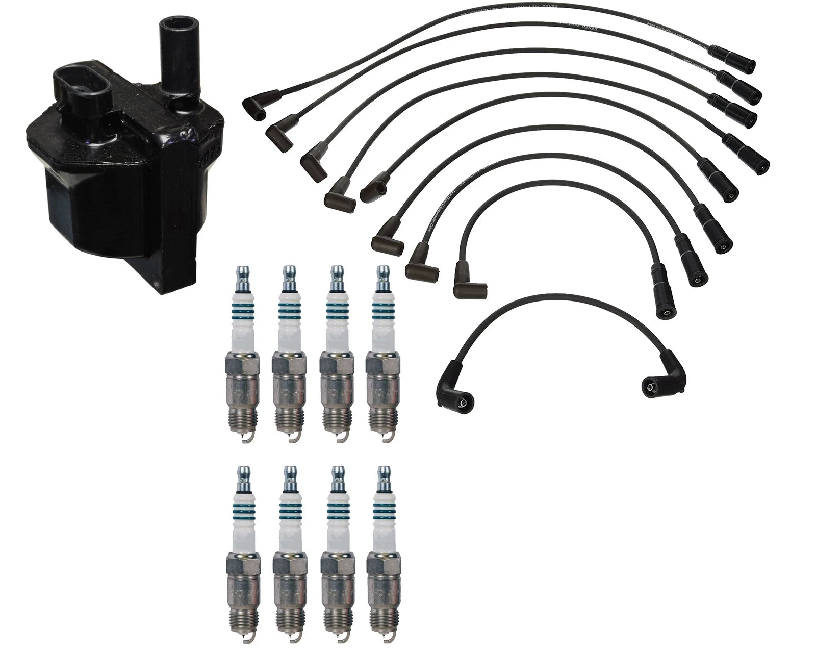Set of 8 Denso Ignition Coil Wire Iridium Power Spark Plug Kit for Chevy GMC 5.7 V8