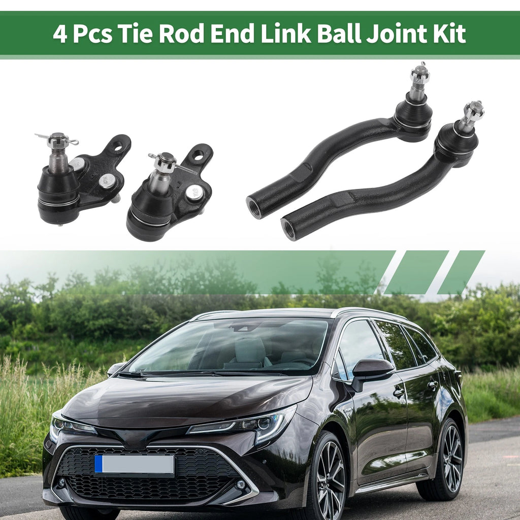 Set of 4 Front Suspension Kit Outer Tie Rod Ends Lower Ball Joint for Toyota Solara (1999–2003)