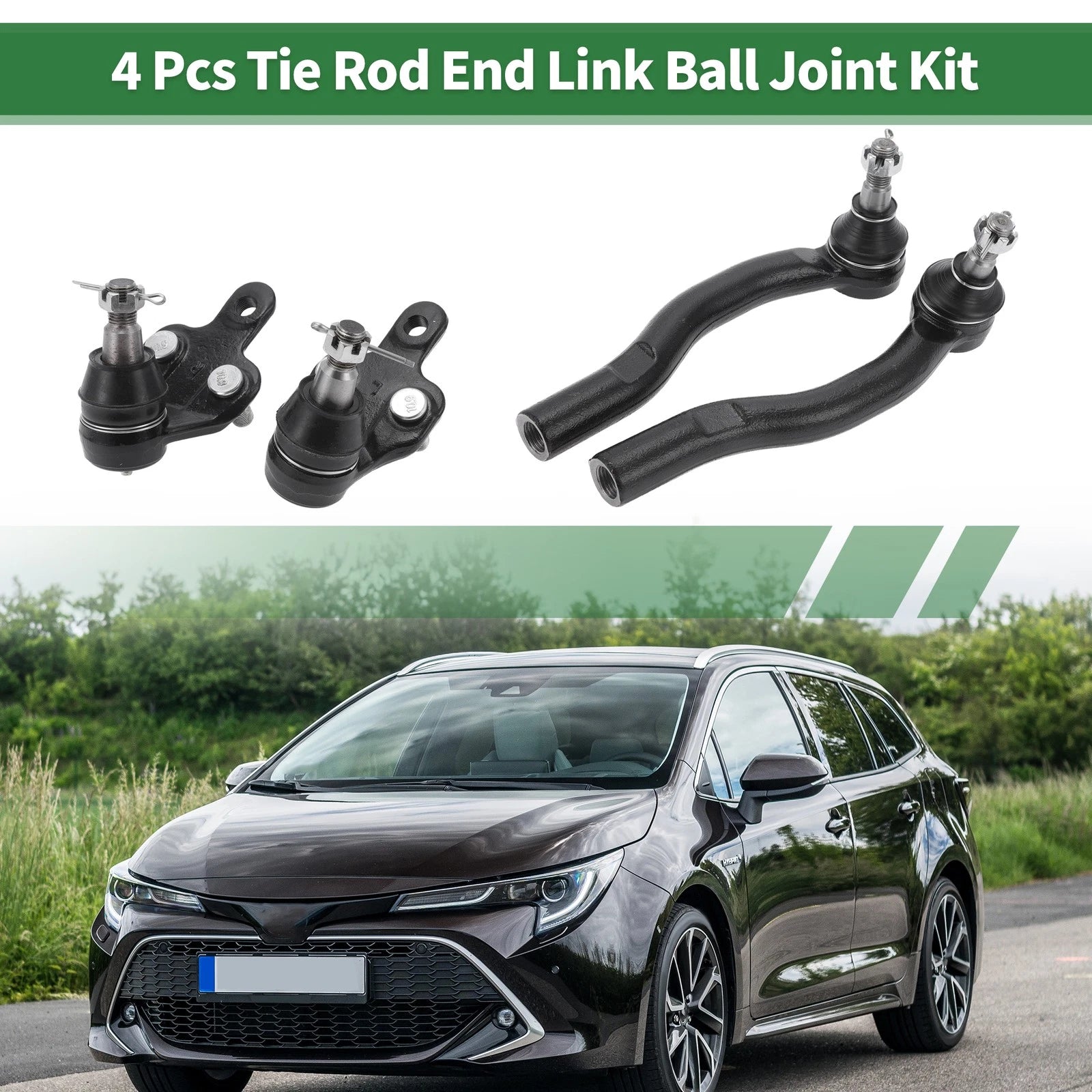 Set of 4 Front Suspension Kit Outer Tie Rod Ends Lower Ball Joint for Toyota Solara (1999–2003)