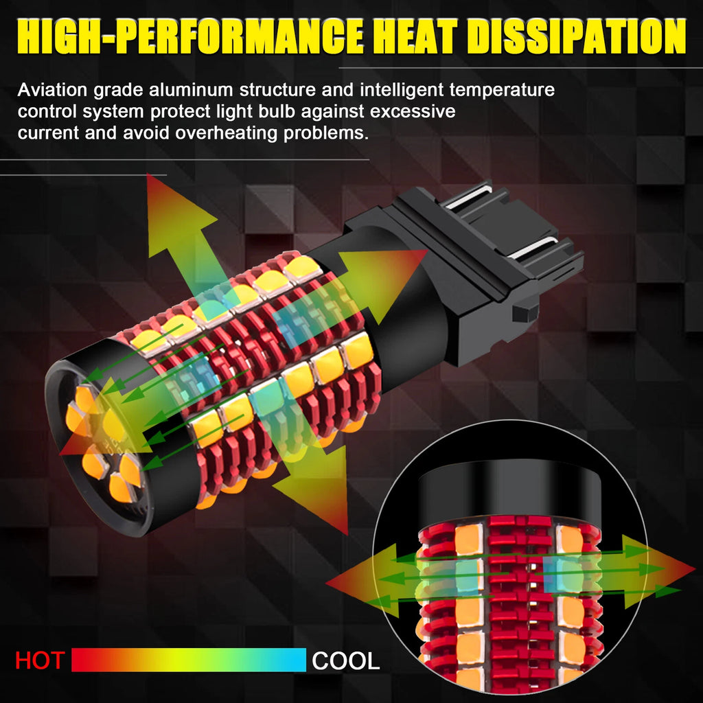 Bright Amber 3157 LED Front and Rear Turn Signal Bulbs for Canbus (No Hyper Flash)