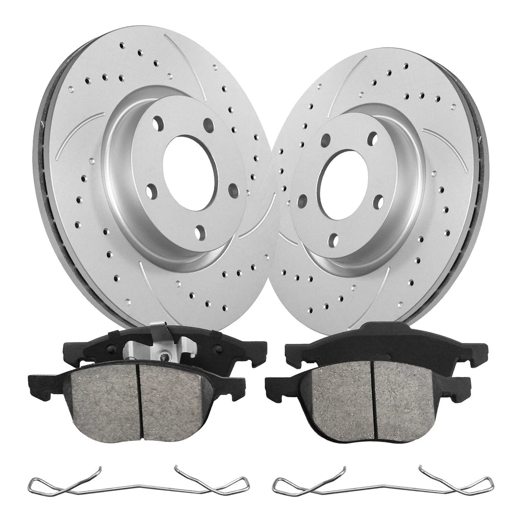 Front Disc Brake Rotors + Brake Pads for Mazda 5, Mazda 3 (2006–2012)