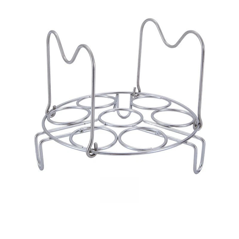 7 Hole Stainless Steel Steamer Rack with Handle for Steam Circulation (15cm)