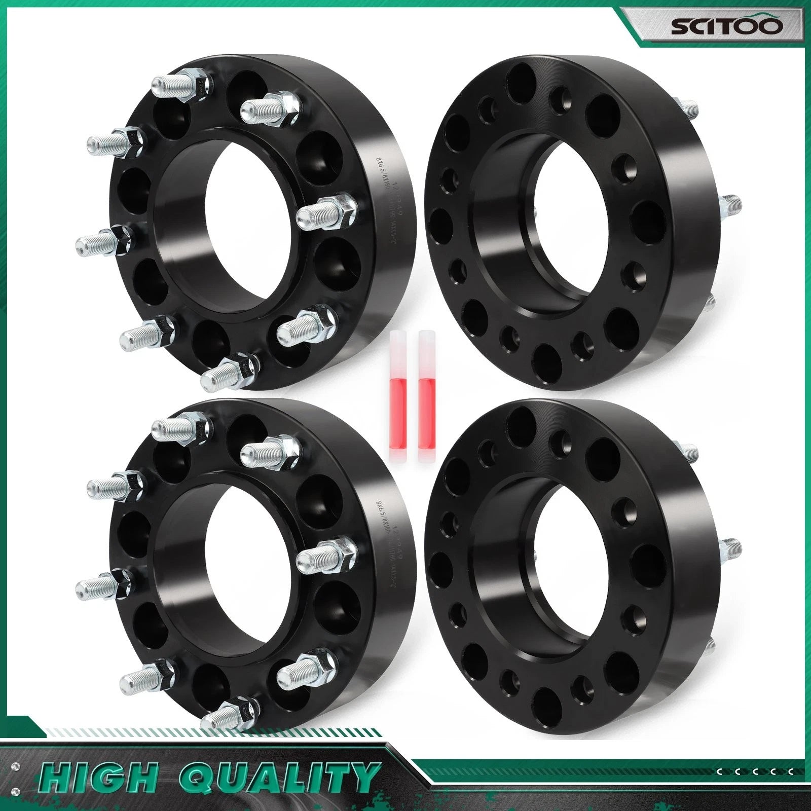Set of 4 Hubcentric Wheel Adapters 8x6.5 to 8x180 M14x1.5 for Suburban 2500 (2000–2013)