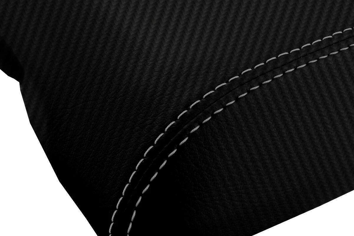 Carbon Fiber Console Lid Cover for Toyota Sequoia (2008–2022) Gray Stitch