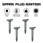 Set of 4 Ignition Coils UF507 for Lexus LS460 LX570 IS300 GX460 IS250 ES300h