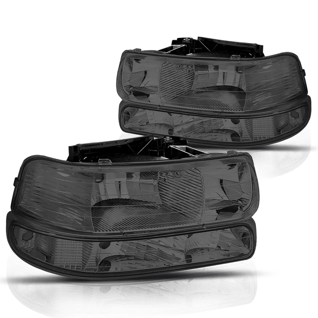 Bumper Headlight Lamp Clear Side Smoked for Chevy Silverado/Suburban (1999–2006)