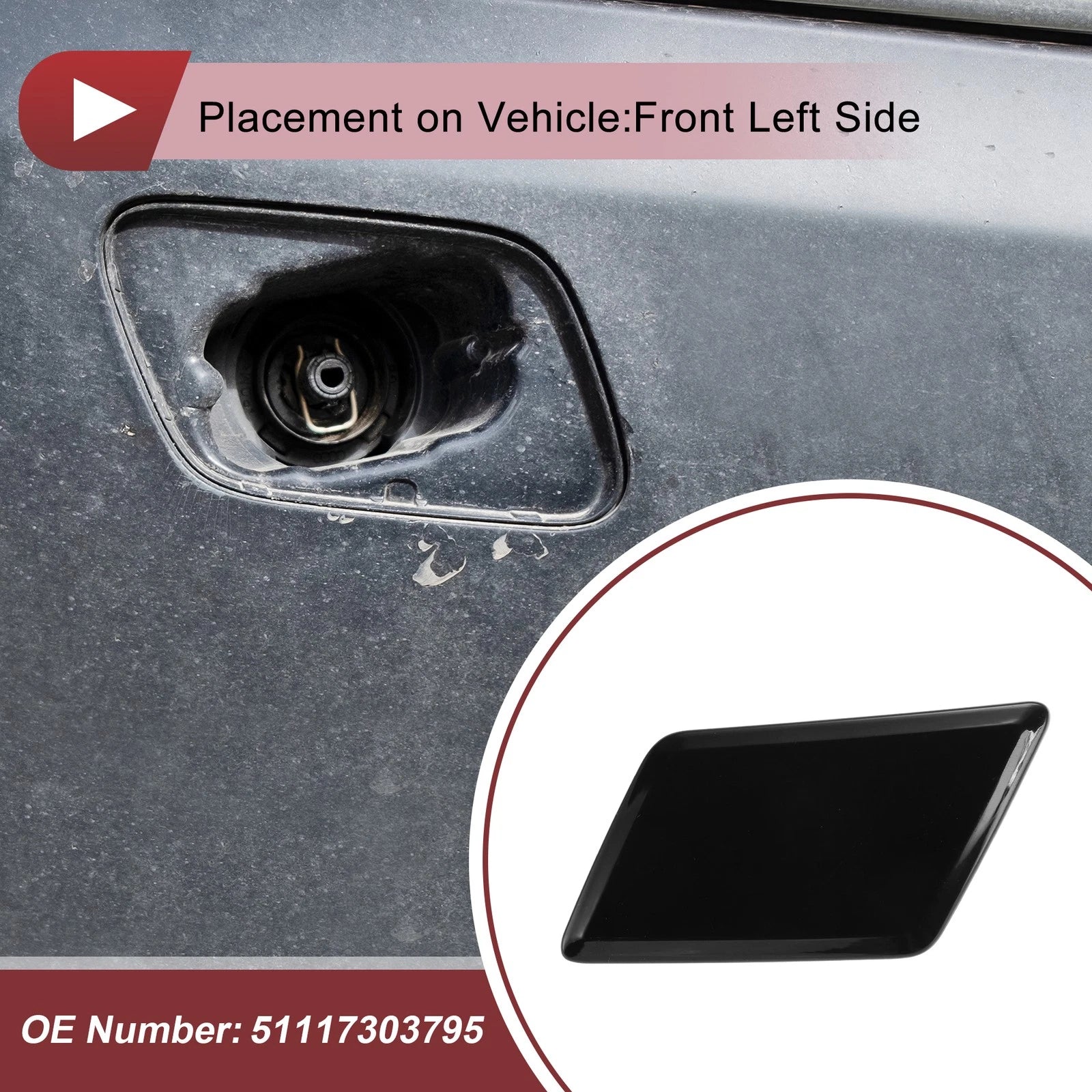 Headlight Washer Nozzle Cover Cap No. 51117303795 for BMW E84 (2012–2015)