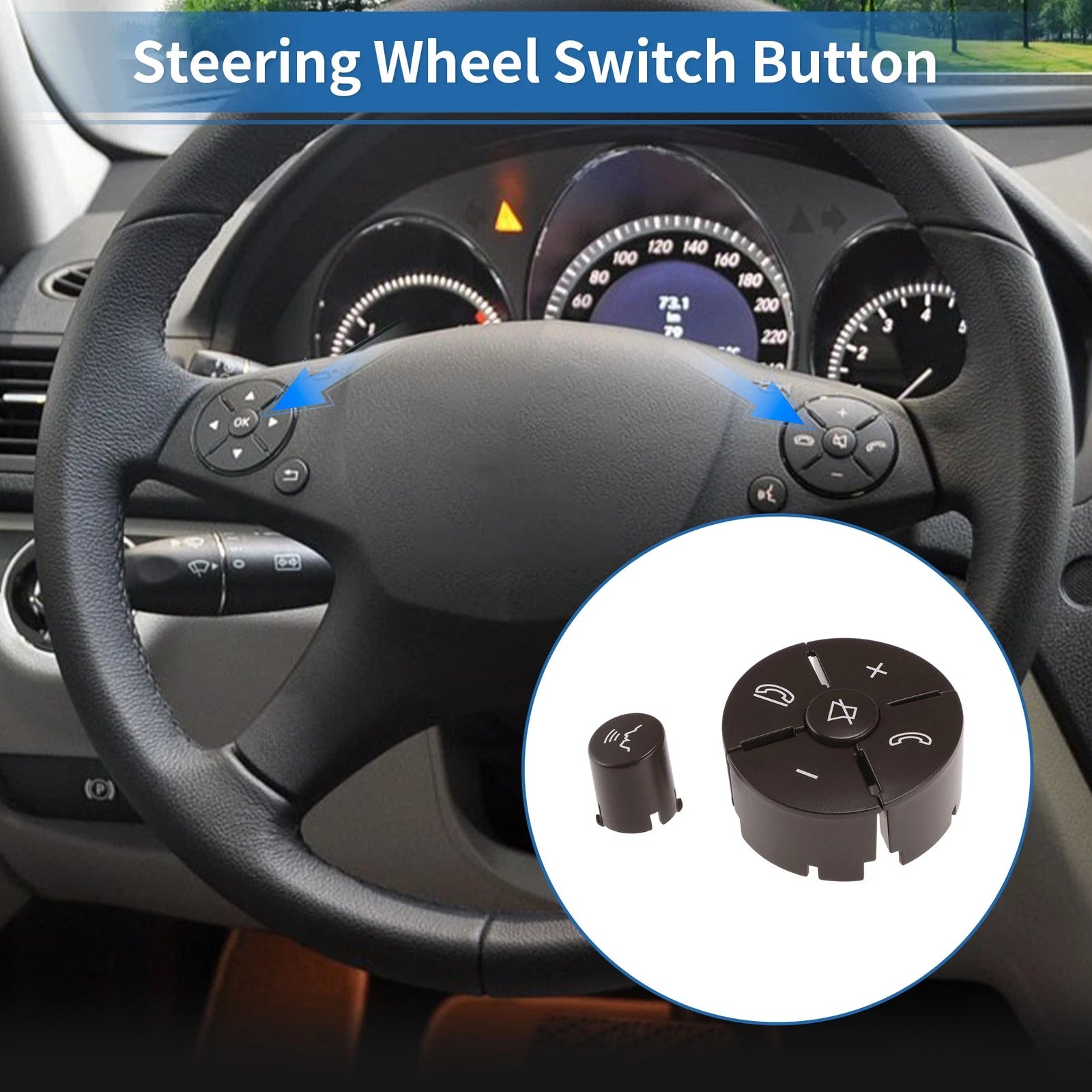 Steering Wheel Control Button Cover for Mercedes-Benz C-Class (2007–2010) Right Side