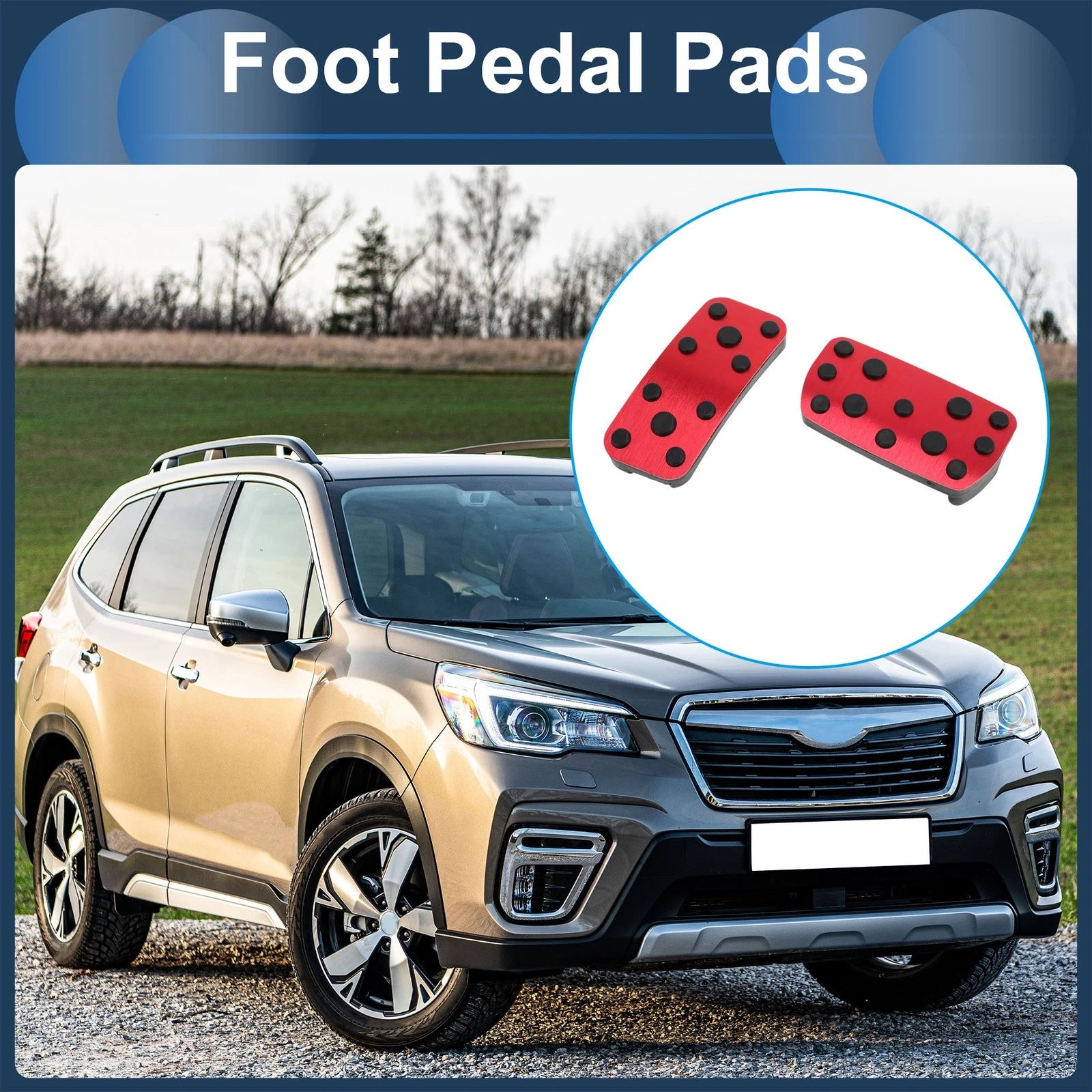 2X Automatic Foot Accelerator Pedal Covers for Subaru Forester (2006–2018) Red