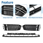 Front Lower Bumper Grille for Audi A4 B9 (2016–2018) Black Sport Style