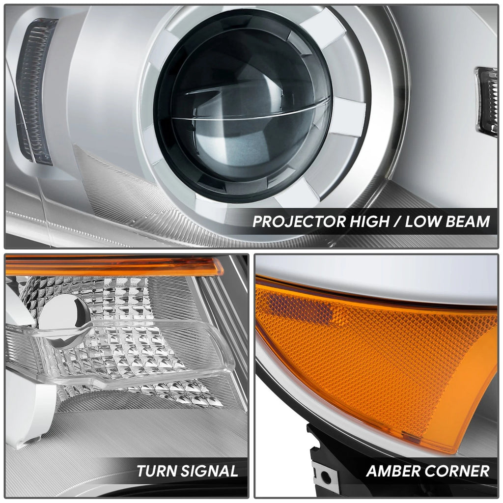 OE Style Chrome Amber Projector Headlight for Ford Edge (2011–2014)