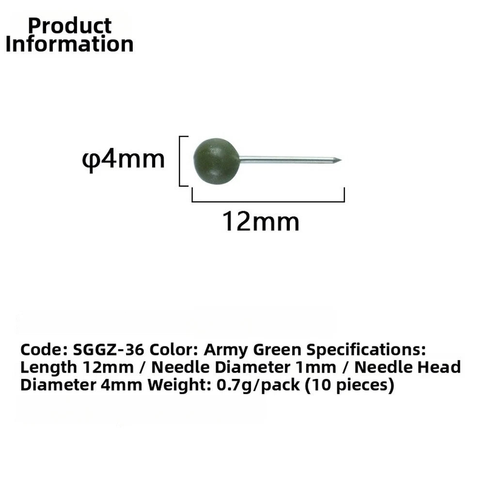 10X Fishing Hook Fixing Needles 12mm Positioning Pins for Carp