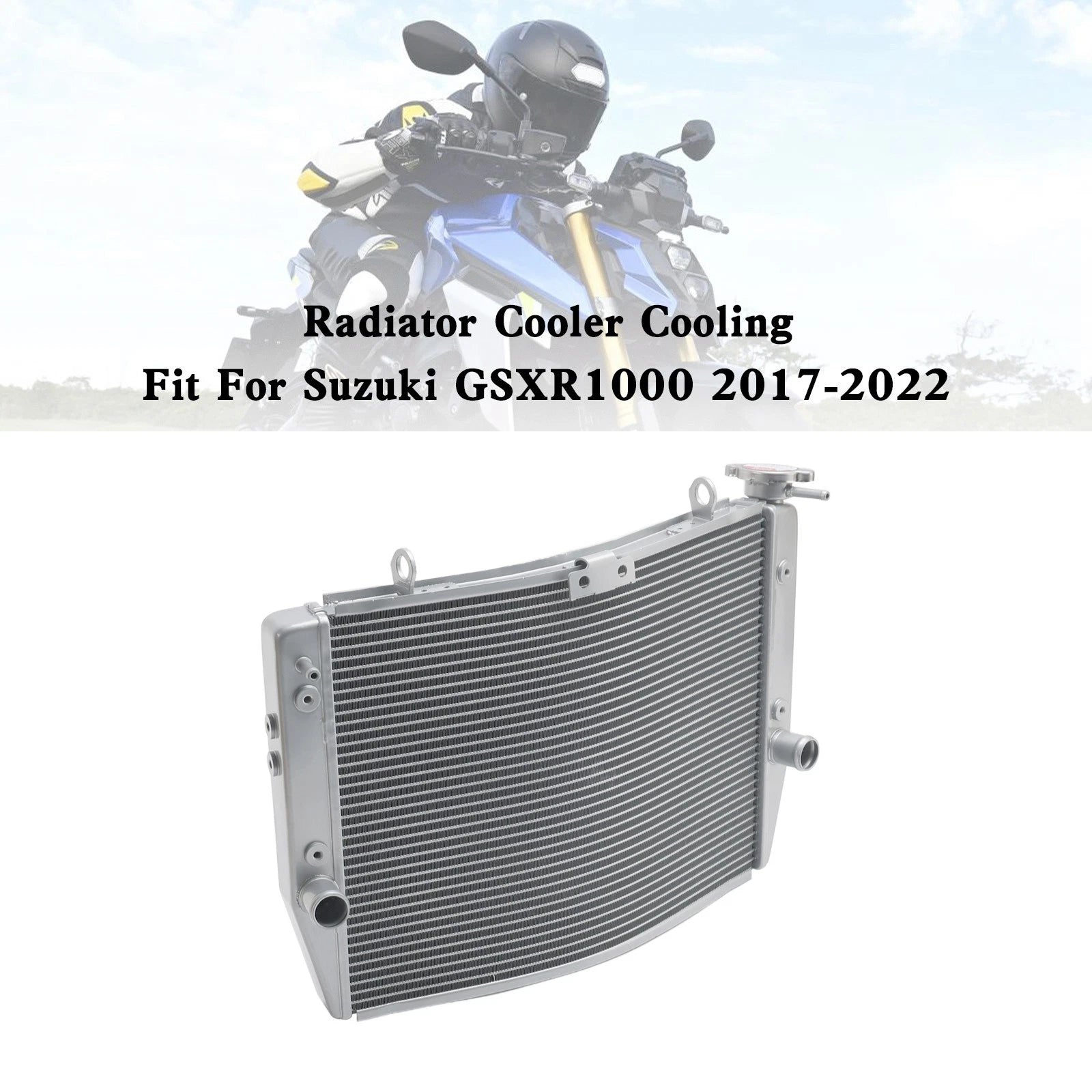 Engine Radiator Cooler for Suzuki GSXR 1000 GSX-R (2017–2022) K17 Silver