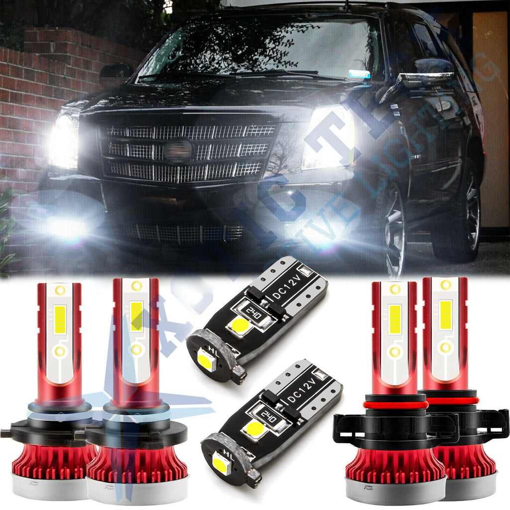 White Front Fog DRL LED Lamps Kit for Cadillac Escalade (2007–2014)