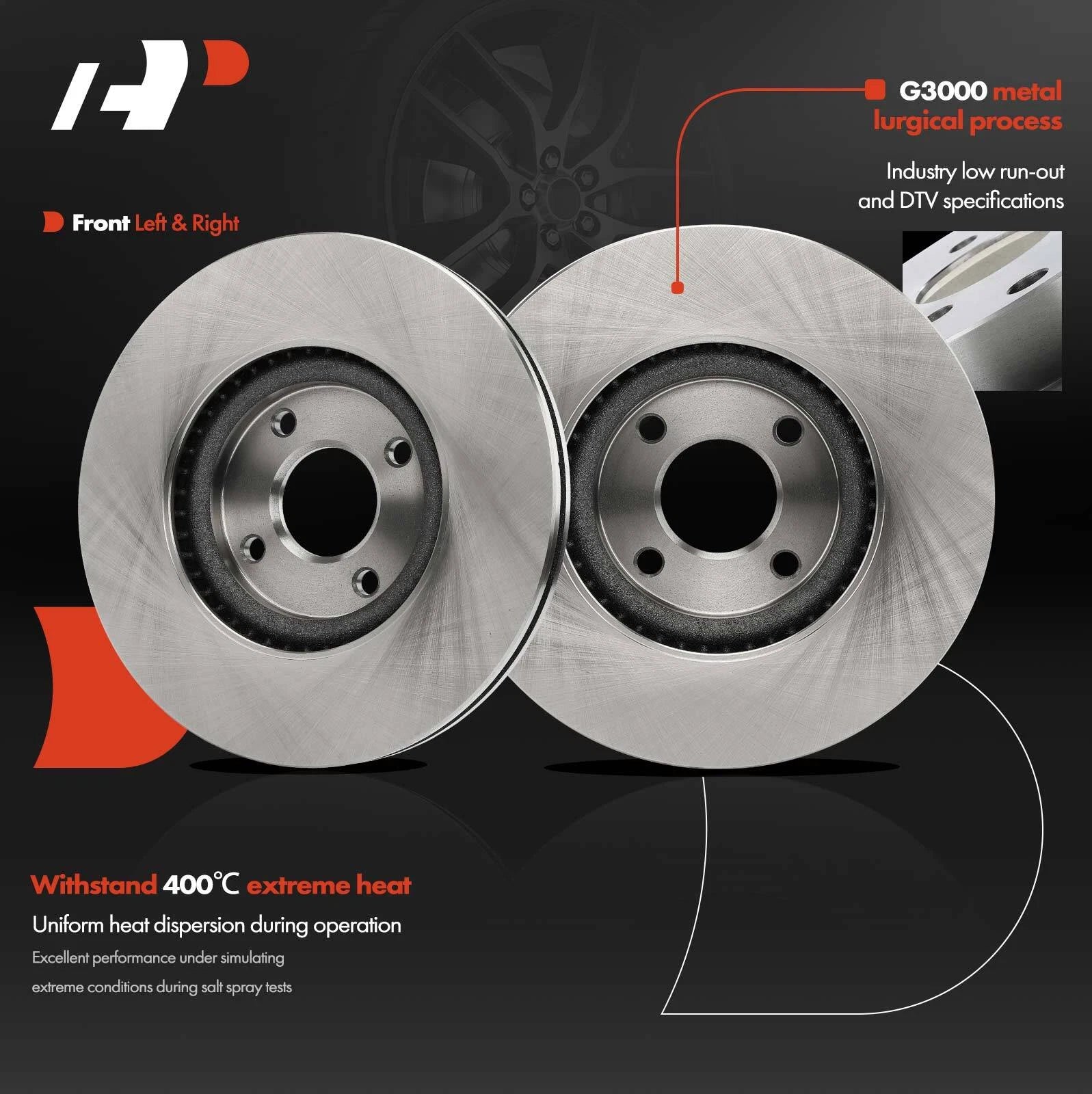 Front Disc Brake Rotors & Pads for Ford EcoSport (2018-2020)