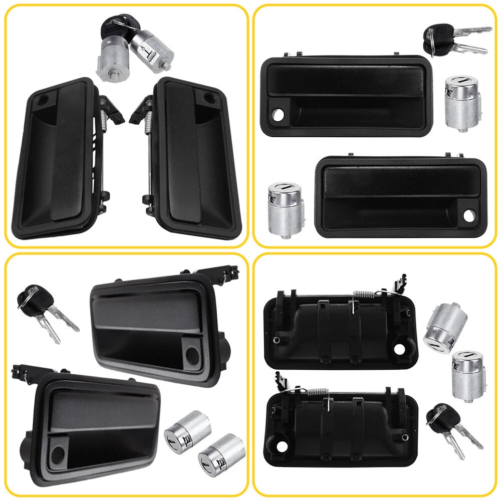 Exterior Front Door Handle w/ Cylinder Lock for Chevrolet C1500 GMC K1500 (1988–1994)