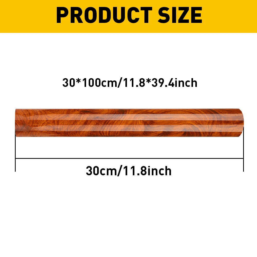 Wood Grain Textured Glossy Vinyl Wrap for Car Interior (Universal Fit)