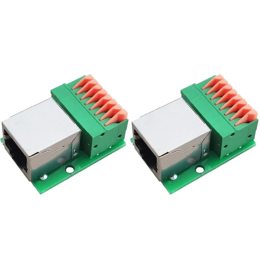 2 Pieces RJ45 8P8C Female Solderless Connectors for Computer Router Use