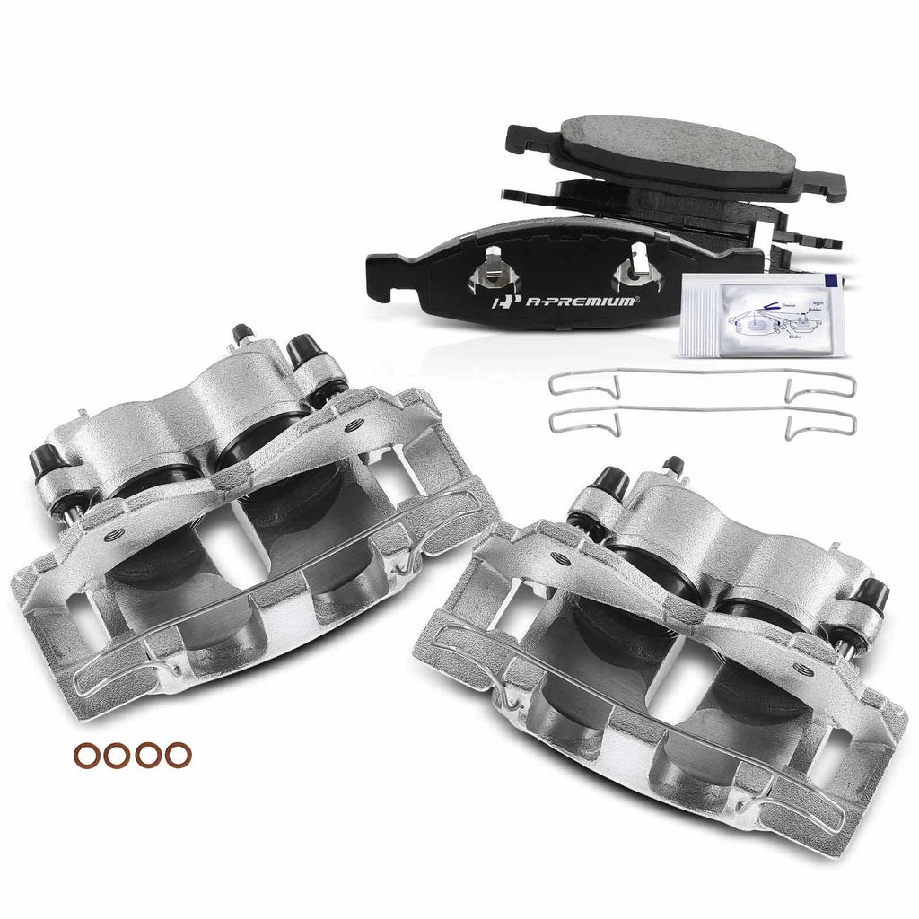 6x Front Disc Brake Caliper & Ceramic Brake Pad for Jeep Grand Cherokee (1993–2021)