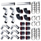 12PCS Intercooler Piping Kit for Universal Aluminum (3 Inch)