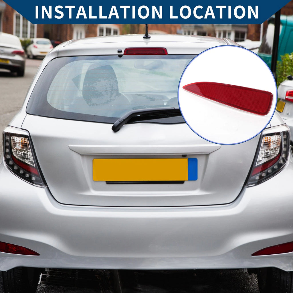 Rear Right Bumper Reflector for Toyota Yaris (2012–2014) Red