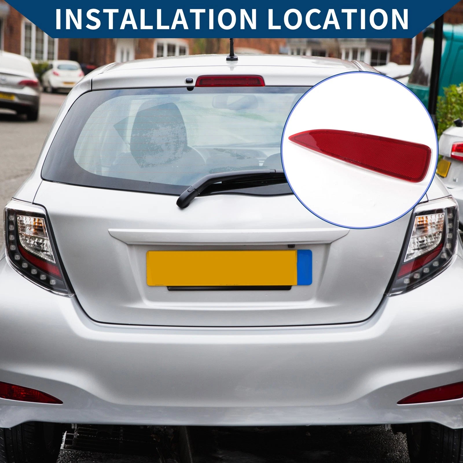 Rear Right Bumper Reflector for Toyota Yaris (2012–2014) Red