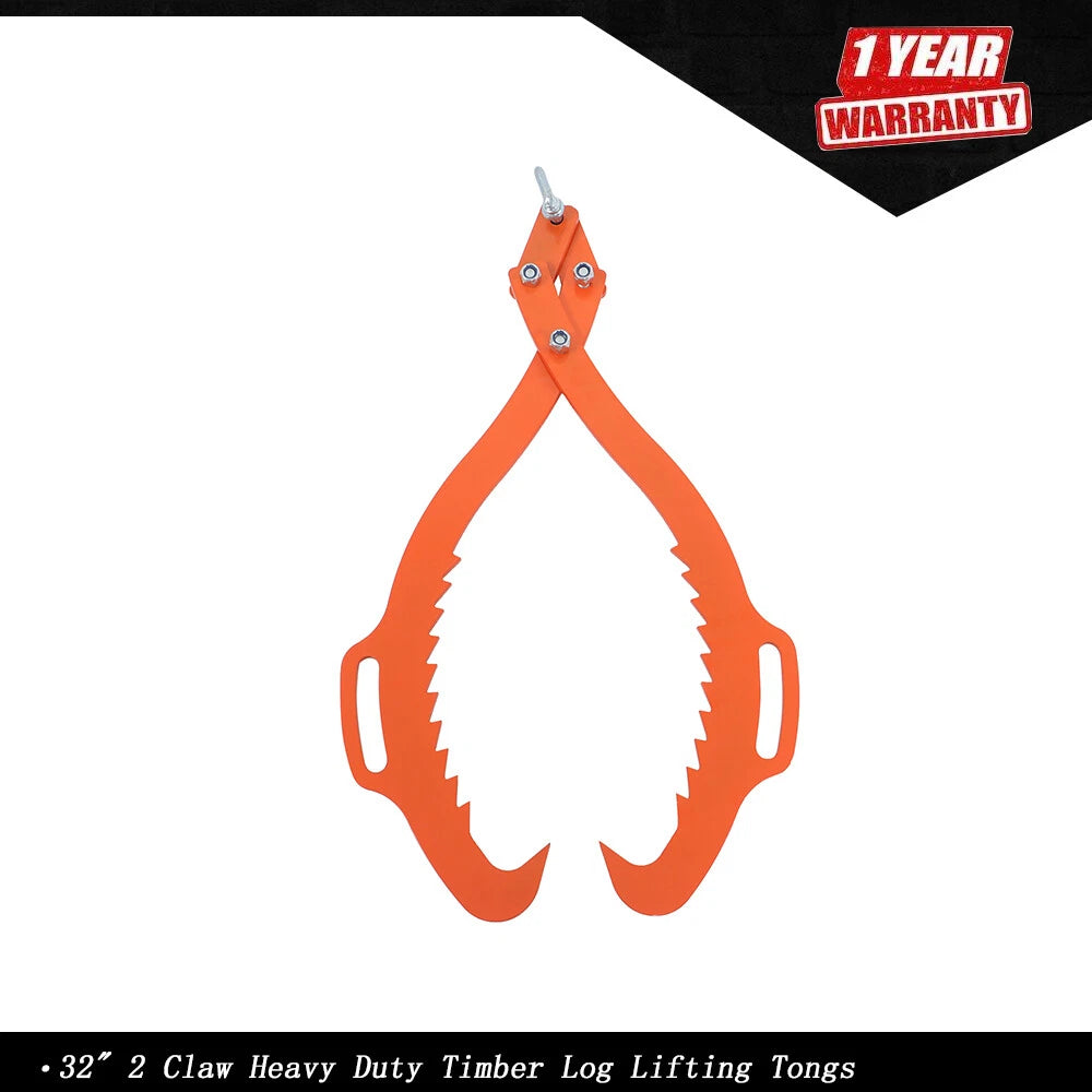 32in Log Lifting Tongs for Timber Grapple (Heavy Duty)