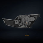 Projector Headlights for Kia Forte 5 Koup (2014–2016) Black Housing Amber Side