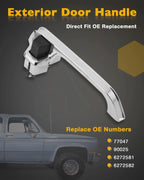 Set of 4 Chrome Metal Exterior Door Handles for Chevy Blazer GMC C/K 1500 (1973–1991)