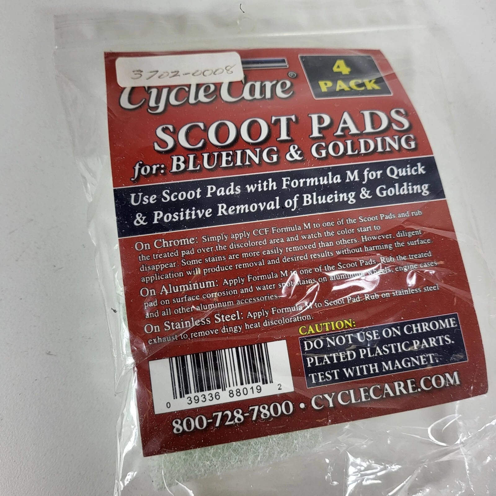 4X Cycle Care Motorcycle Pads for Blueing and Golding Removal