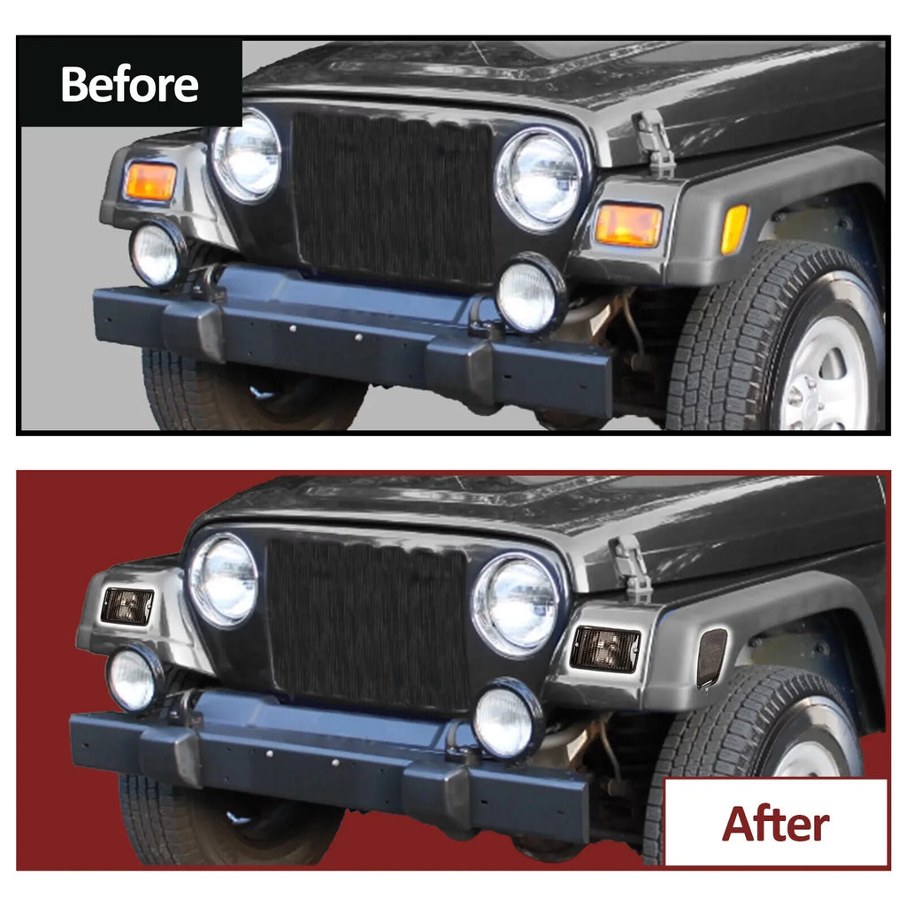 Set of 4 Smoke Fender Side Marker Lights for Jeep Wrangler TJ (1997–2006)