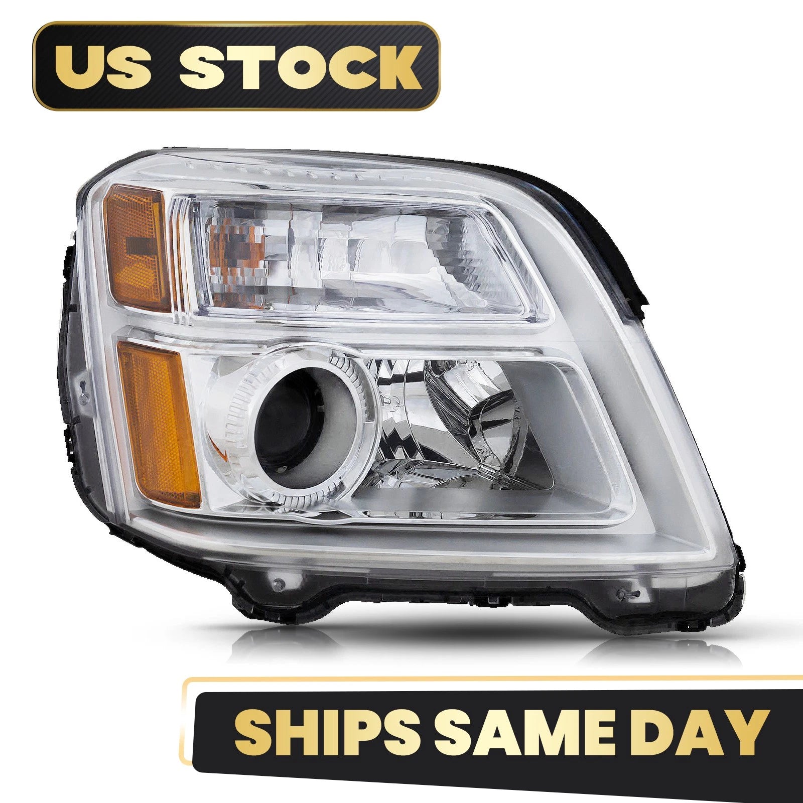 Halogen Headlight w/Bulb Chrome Right for GMC Terrain (2016–2017)