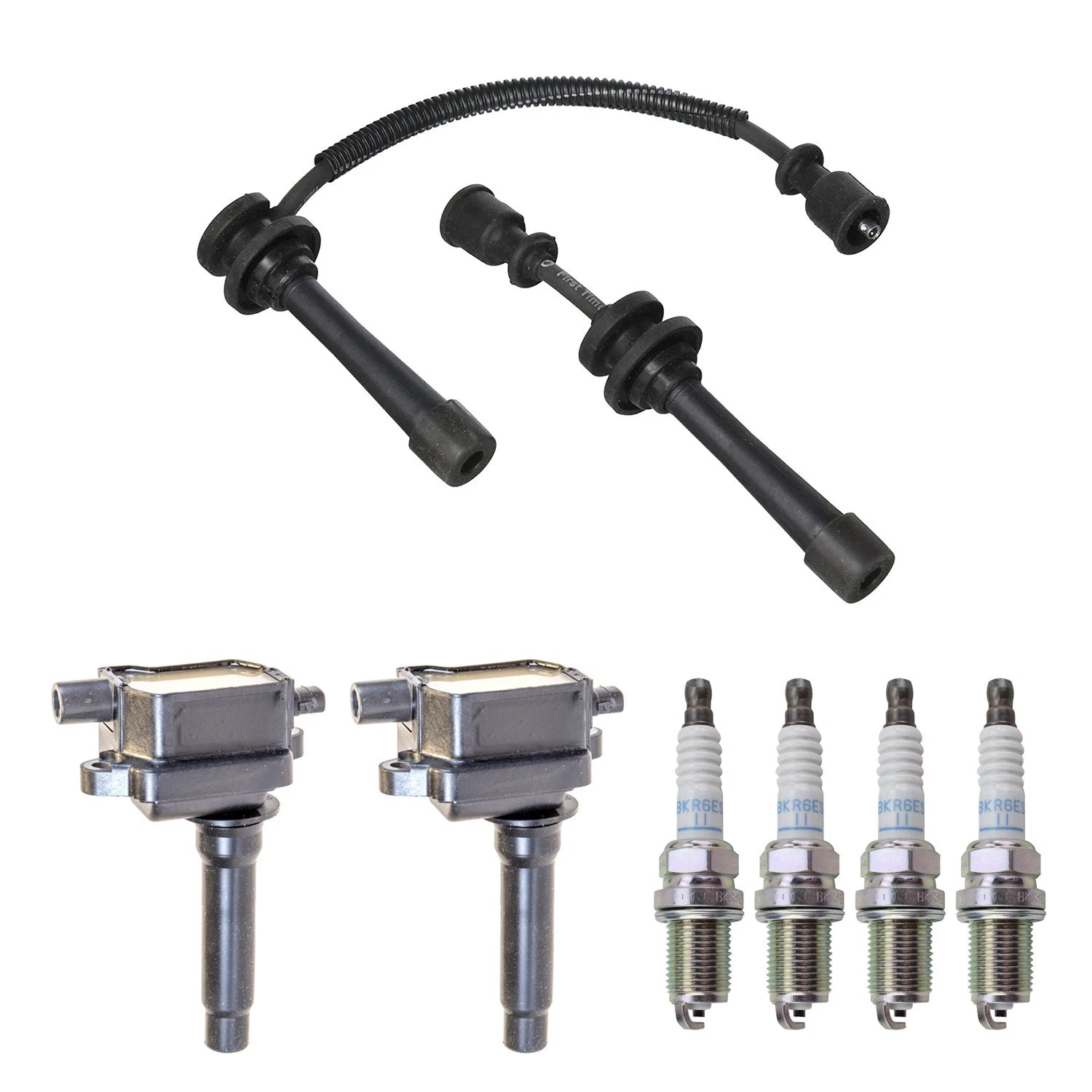 Set of 2 Ignition Coil Wires & 4 NGK Spark Plugs for Sportage (L4)