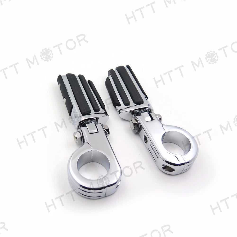 HTTMT Highway Flame Foot Peg P Clamps 1.5" for Harley Sportster 883/1340/XL1200