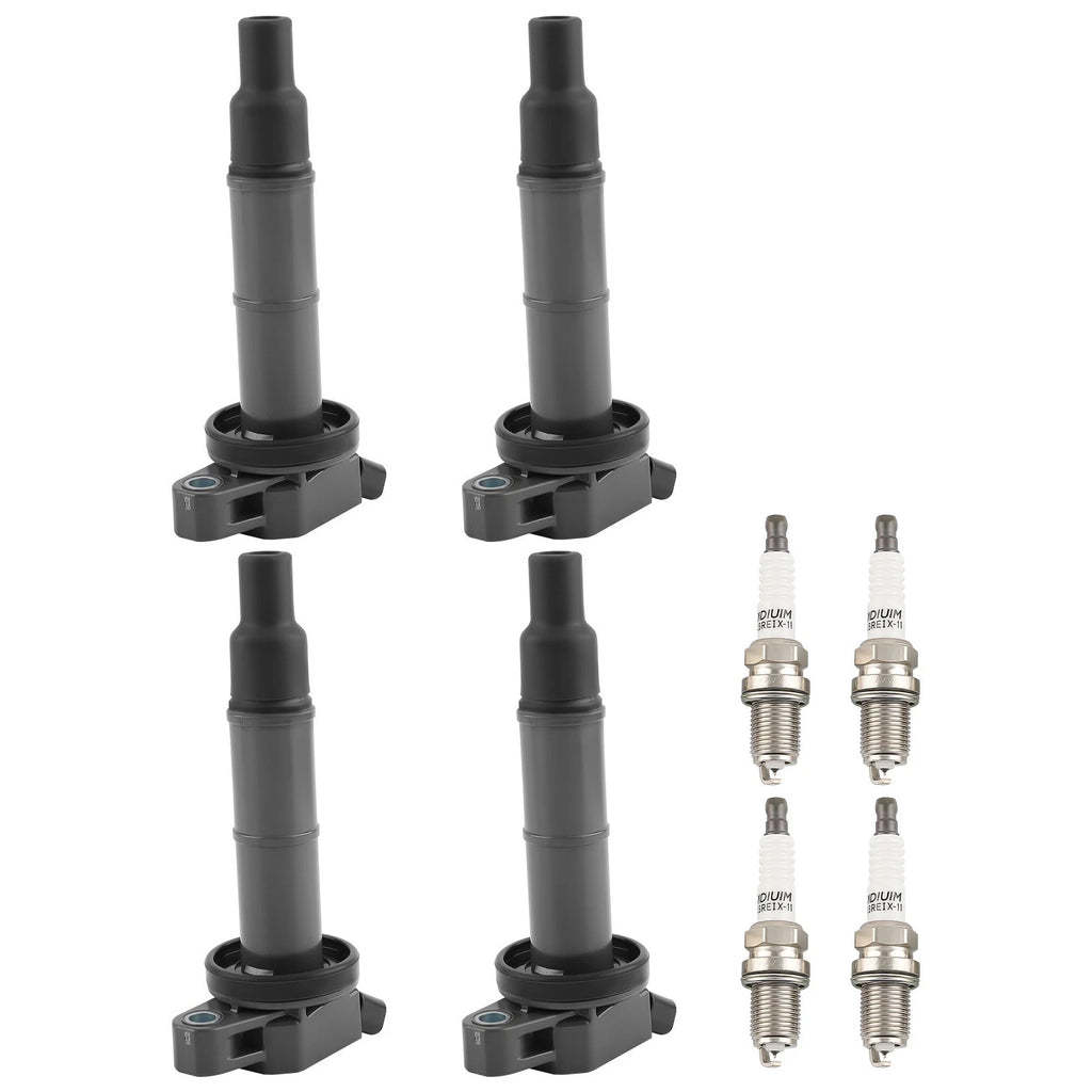 Set of 4 Ignition Coils & Spark Plugs for Toyota Camry RAV4 Highlander Corolla Matrix