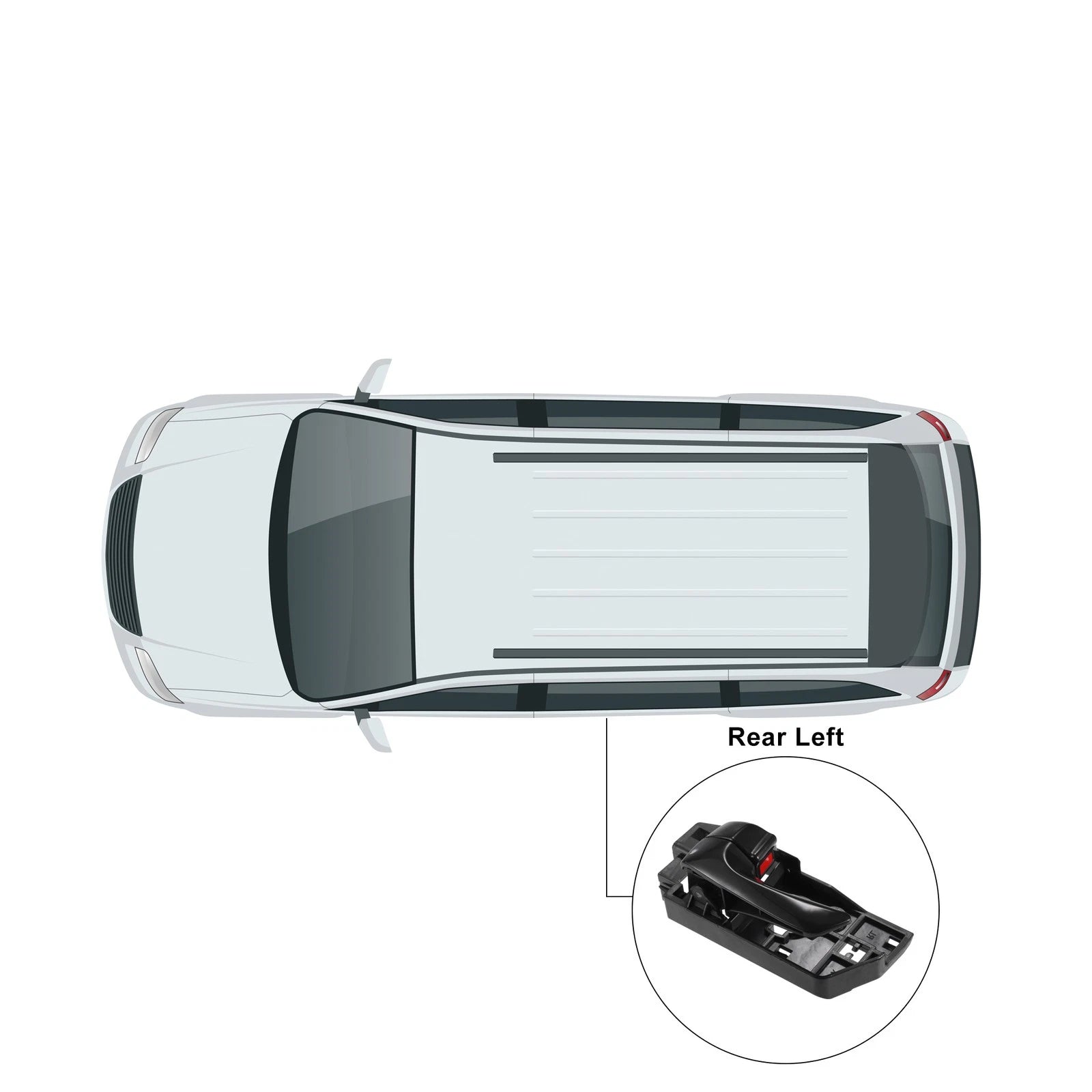 Rear Left Interior Door Handle for Hyundai Sonata (2009–2010) No. 83610-3K520-HZ
