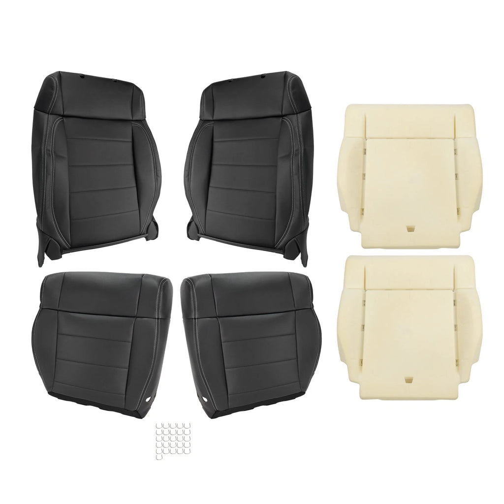 6pcs Seat Cover Set + Foam for Jeep Wrangler (2007–2012) Black