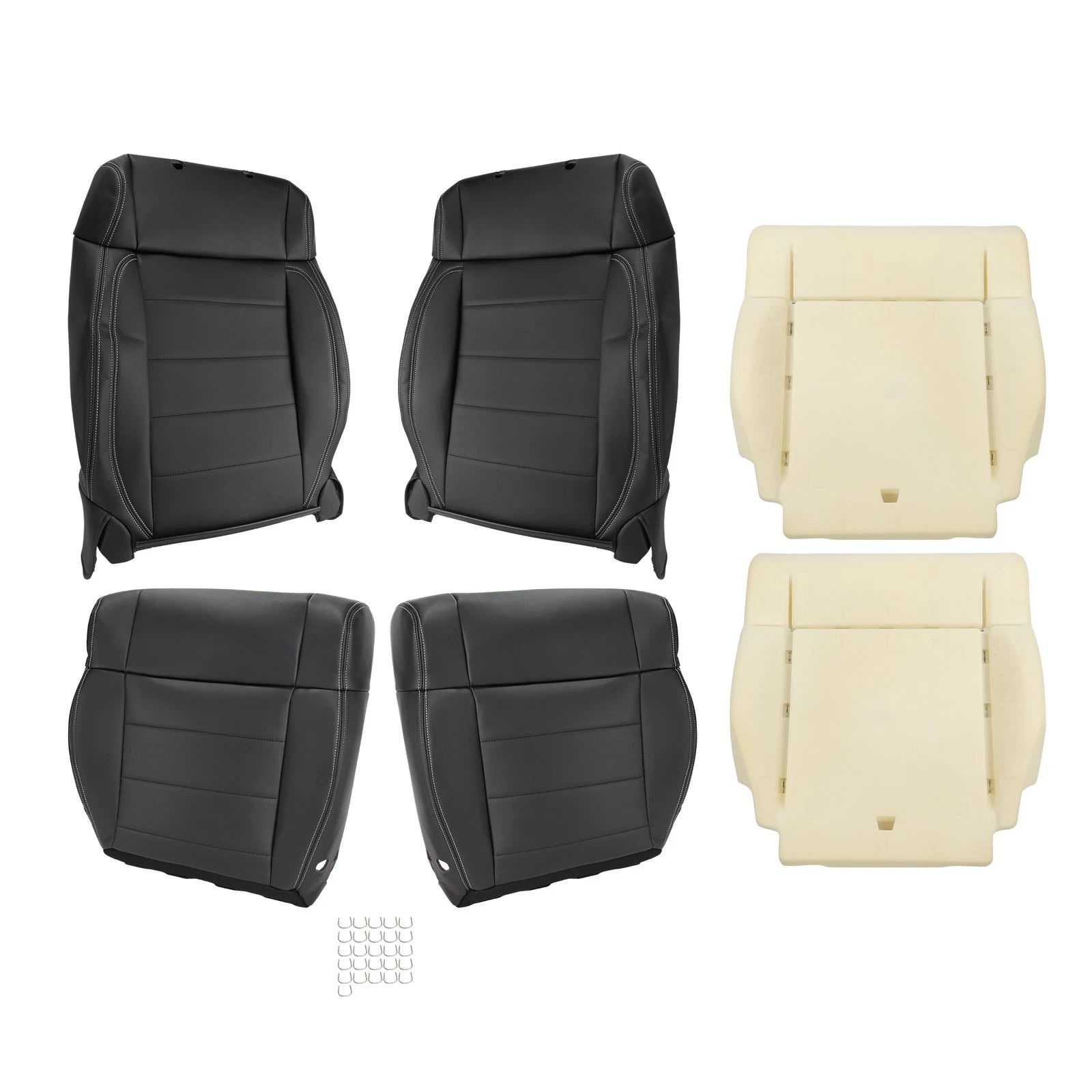 6pcs Seat Cover Set + Foam for Jeep Wrangler (2007–2012) Black