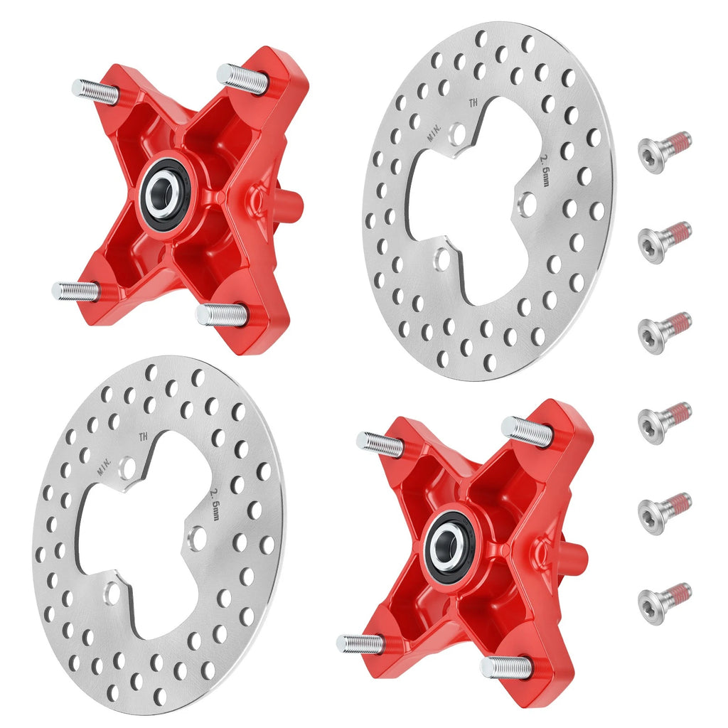 Set of 2 Red Wheel Hubs & Brake Discs for Honda Sportrax 400 (2002–2008)